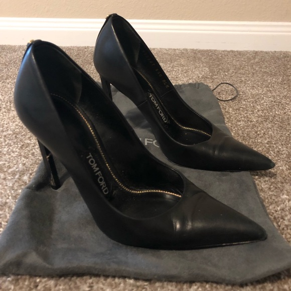 Tom Ford Shoes Tom Ford Black Leather Heels Poshmark